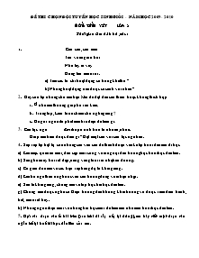 Đề thi chọn đội tuyển học sinh giỏi Tiếng việt Lớp 3 - Năm học 2009-2010