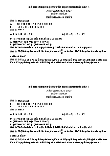 Đề thi chọn đội tuyển học sinh giỏi Toán Lớp 3 - Năm học 2013-2014