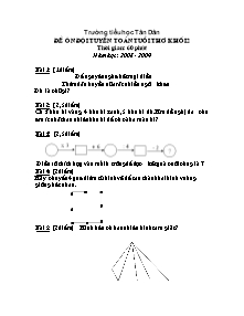 Đề thi chọn đội tuyển toán tuổi thơ Lớp 2 - Năm học 2008-2009 - Trường Tiểu học Tân Dân