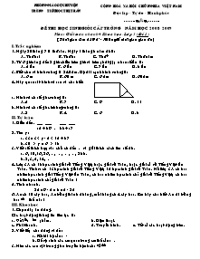 Đề thi chọn học sinh giỏi cấp trường Toán Lớp 3 - Năm học 2008-2009 - Trường Tiểu học Thị Trấn