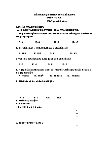 Đề thi chọn học sinh giỏi Toán Khối 3