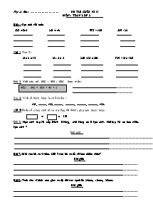 Đề thi cuối học kì II Tiếng việt, Toán Khối 2