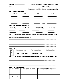 Đề thi học kì I môn Toán Lớp 3 - Năm học 2007-2008