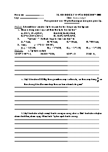 Đề thi học kì II môn Toán Khối 3 - Năm học 2007-2008