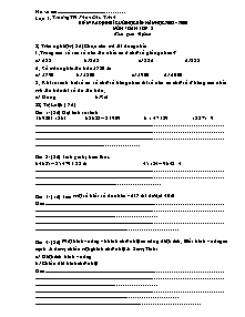 Đề thi học kì II môn Toán Lớp 3 - Năm học 2008-2009 - Trường Tiểu học Phan Chu Trinh