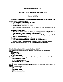 Đề thi học kì II môn Toán, Tiếng việt Lớp 3 (Có đáp án) - Năm học 2011-2012