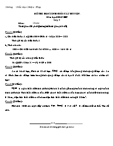 Đề thi học sinh giỏi cấp huyện Toán, Tiếng việt Lớp 4, 5 - Năm học 2006-2007 - Trường Tiểu học Thiệu Hợp