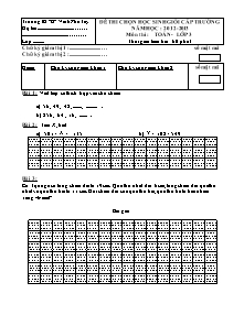 Đề thi học sinh giỏi cấp trường Tiếng việt, Toán Lớp 3 - Năm học 2012-2013 - Trường Tiểu học B Vĩnh Phú Tây