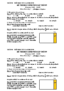 Đề thi học sinh giỏi cấp trường Toán Lớp 3 - Năm học 2008-2009 - Trường Tiểu học Cao Thượng