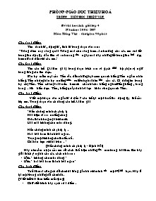 Đề thi học sinh giỏi Tiếng việt Lớp 4 - Năm học 2006-2007 - Trường Tiểu học Thiệu Vân