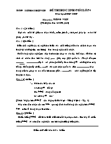 Đề thi học sinh giỏi Tiếng việt Lớp 4 - Năm học 2006-2007 - Trường Tiểu học Thiệu Viên