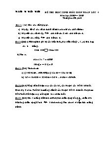 Đề thi học sinh giỏi Toán Lớp 4 (Có đáp án) - Năm học 2006-2007 - Trường Tiểu học Thiệu Thịnh