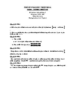 Đề thi học sinh giỏi Toán Lớp 5 - Năm học 2006-2007 - Trường Tiểu học Thiệu Vân