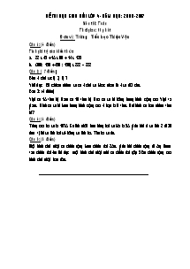 Đề thi học sinh giỏi Toán, Tiếng việt Lớp 4 - Năm học 2006-2007 - Trường Tiểu học Thiệu Vận