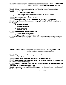 Đề thi học sinh giỏi Tổng hợp Lớp 3 - Năm học 2008-2009 - Trường Tiểu học Hứa Tạo