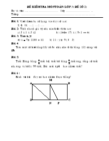 Đề thi khảo sát học sinh giỏi môn Toán Lớp 3