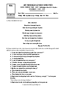 Đề thi khảo sát học sinh giỏi Tiếng việt Lớp 2 - Năm học 2008-2009 - Trường Tiểu học Sơn Long