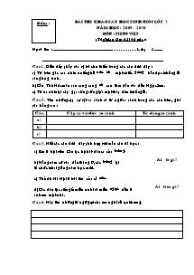 Đề thi khảo sát học sinh giỏi Tiếng việt Lớp 3 - Năm học 2009-2010