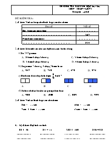 Đề thi kiểm tra chất lượng đầu năm môn Toán Khối 3