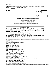 Đề thi trạng nguyên nhỏ tuổi Tiếng việt khối Tiểu học - Năm học 2009-2010