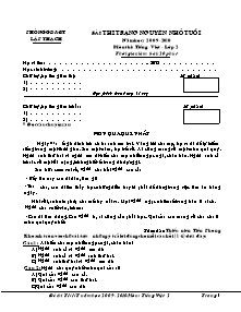 Đề thi trạng nguyên nhỏ tuổi Tiếng việt Lớp 2 - Năm học 2009-2010 - Phòng GD&ĐT Lập Thạch