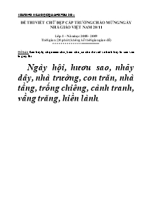 Đề thi Viết chữ đẹp cấp trường Khối Tiểu học - Năm học 2008-2009 - Trường Tiểu học Quảng Phú số 1