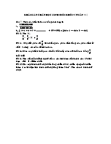Đề và đáp án khảo sát học sinh giỏi tuần 31 Toán Lớp 4