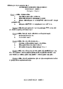Đề và đáp án tham khảo thi học sinh giỏi Toán Lớp 3