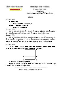 Đề và đáp án thi học sinh giỏi Toán Lớp 3 - Năm học 2007-2008 - Phòng GD&ĐT Tam Dương