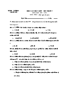 Ề khảo sát chất lượng học sinh giỏi Toán Lớp 3 - Năm học 2009-2010 - Trường Tiểu học Chàng Sơn