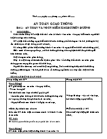 Giáo án An toàn giao thông Lớp 2 - Bài 1 đến 5