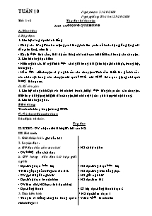 Giáo án Các môn Lớp 3 - Tuần 10 - Năm học 2010-2011