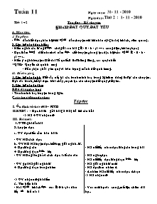 Giáo án Các môn Lớp 3 - Tuần 11 - Năm học 2010-2011