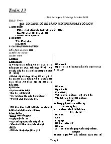 Giáo án Các môn Lớp 3 - Tuần 13 - Năm học 2010-2011