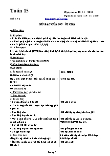 Giáo án Các môn Lớp 3 - Tuần 15 - Năm học 2010-2011