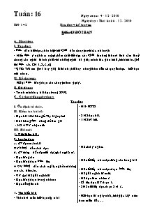 Giáo án Các môn Lớp 3 - Tuần 16 - Năm học 2010-2011