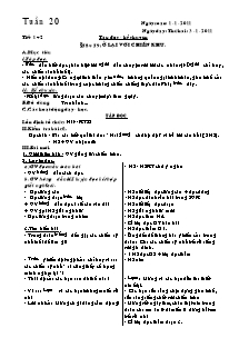 Giáo án Các môn Lớp 3 - Tuần 20 - Năm học 2010-2011