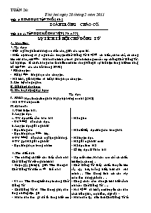 Giáo án Các môn Lớp 3 - Tuần 26 - Năm học 2010-2011