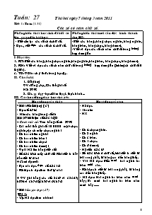 Giáo án Các môn Lớp 3 - Tuần 27 - Năm học 2010-2011