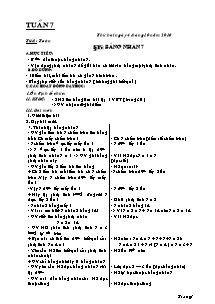 Giáo án Các môn Lớp 3 - Tuần 7 - Năm học 2010-2011