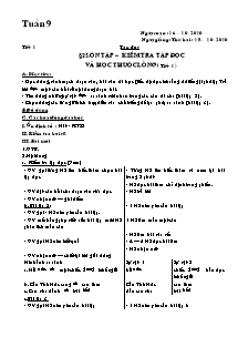 Giáo án Các môn Lớp 3 - Tuần 9 - Năm học 2010-2011