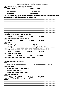 71 Bài tập ôn luyện kiểm tra học kì I Toán Lớp 4 - Năm học 2012-2013