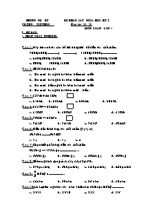 Bộ đề khảo sát cả năm môn Toán Lớp 4