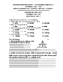 Bộ đề kiểm tra cả năm Các môn Lớp 4 - Năm học 2008-2009