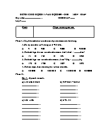 Bộ đề kiểm tra cuối học kì I Toán Lớp 4 - Năm học 2009-2010