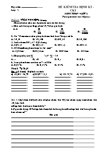 Bộ đề kiểm tra đình kì cuối học kì I Các môn Lớp 5