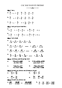 Các bài toán về Chủ đề phân số Toán Lớp 4