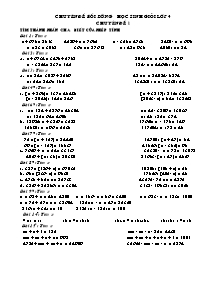 Các chuyển đề Bồi dưỡng học sinh giỏi môn Toán Lớp 4
