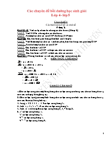 Các Chuyên đề Bồi dưỡng học sinh giỏi Toán Lớp 4,5 - Nguyễn Thị Thanh Huyền