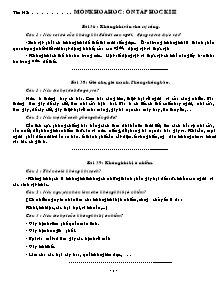 Đề cương ôn tập học kì II Khoa học Lớp 4